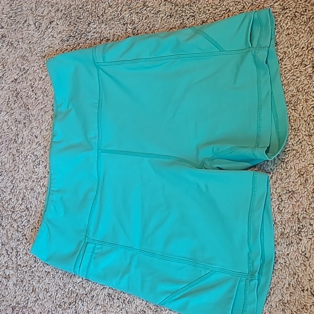 Senita Biker short, 5 inch inseam, turquoise, size medium
